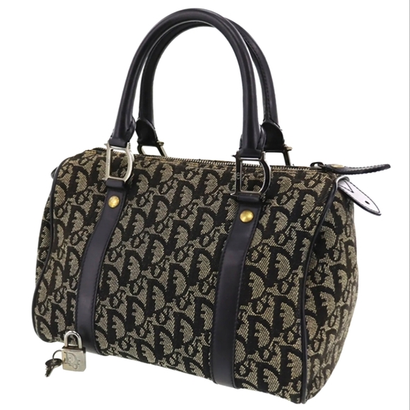 Dior Handbags - Christian Dior Trotter Boston Handbag Navy Canvas Vintage
